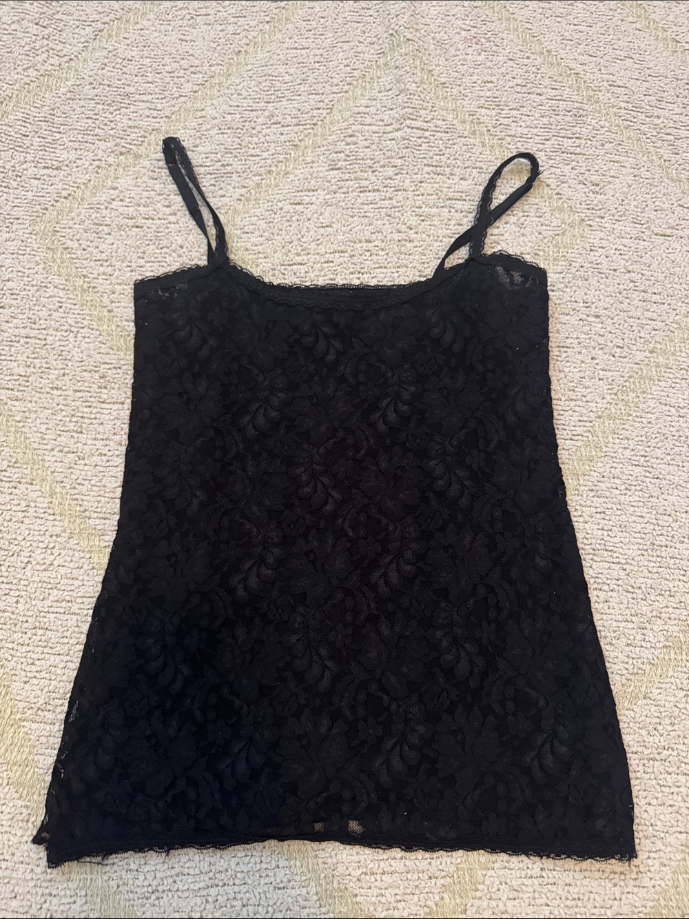 White House Black Market Black Lace Camisole Tank Top Women’s Adjustable Straps